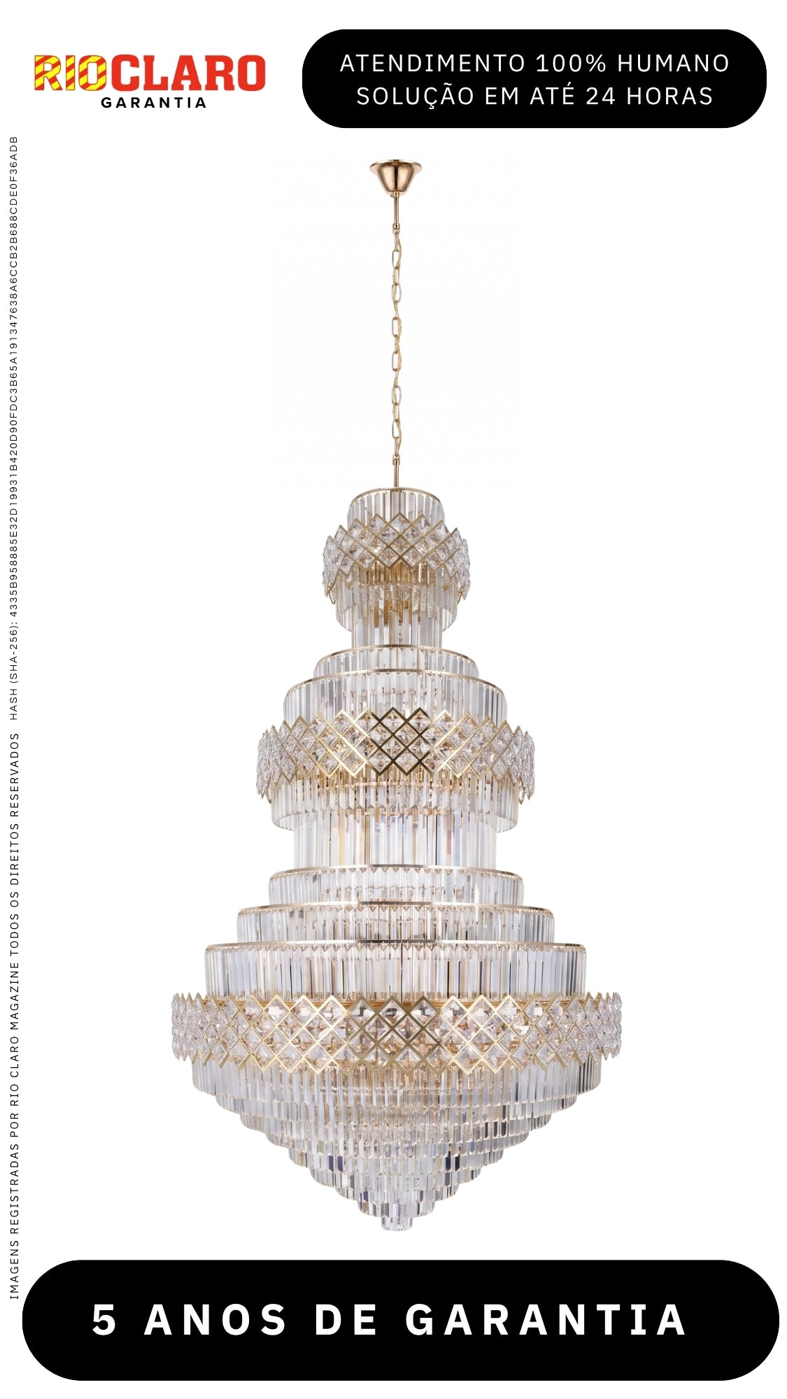 LUSTRE PARA SALA COM PÉ DIREITO ALTO IMPERIAL CRISTAL LEGÍTMO