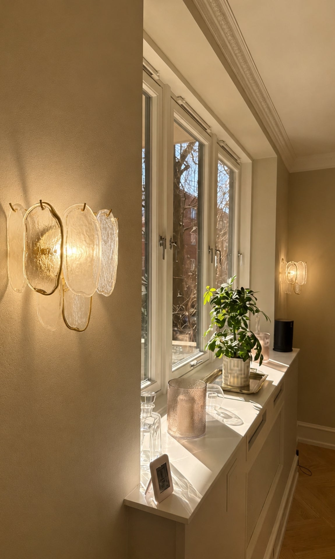 Arandela Murano Petit Petals Gold Cristal K9 Dourada Luxo E14 Parede Sala Quarto