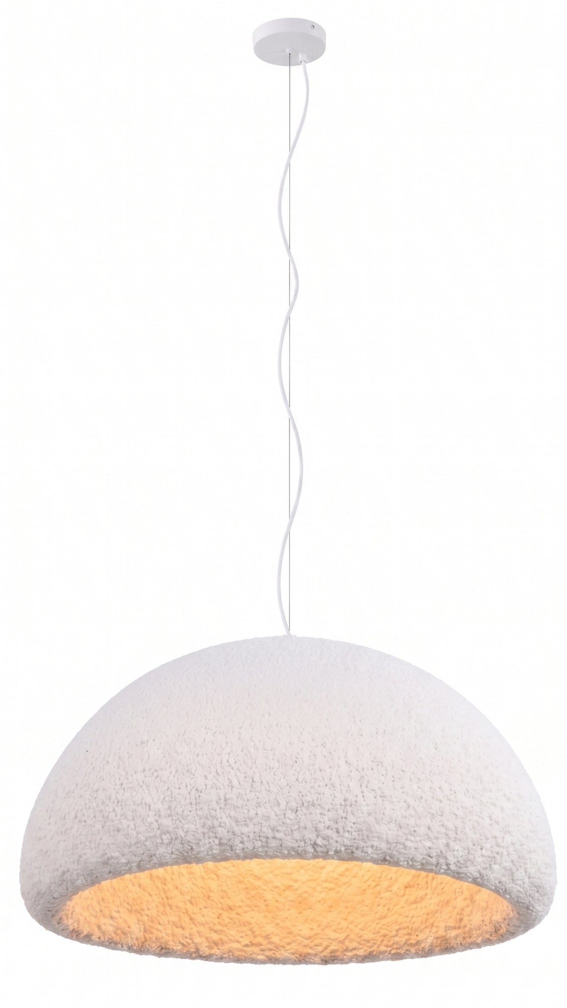 Título do Anúncio: Luminária Pendente Teto Wabi-Sabi Resina Branca 80cm Bivolt