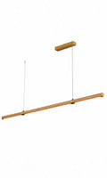 Pendente Linear Madeira Louro Freijó 150cm LED 24W Legna Milano Uno