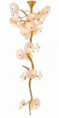 Lustre Pendente Vertical Fiore Di Murano Ouro Envelhecido