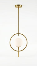 Pendente De Teto Globo De Vidro Moderno Anel De Metal E-27