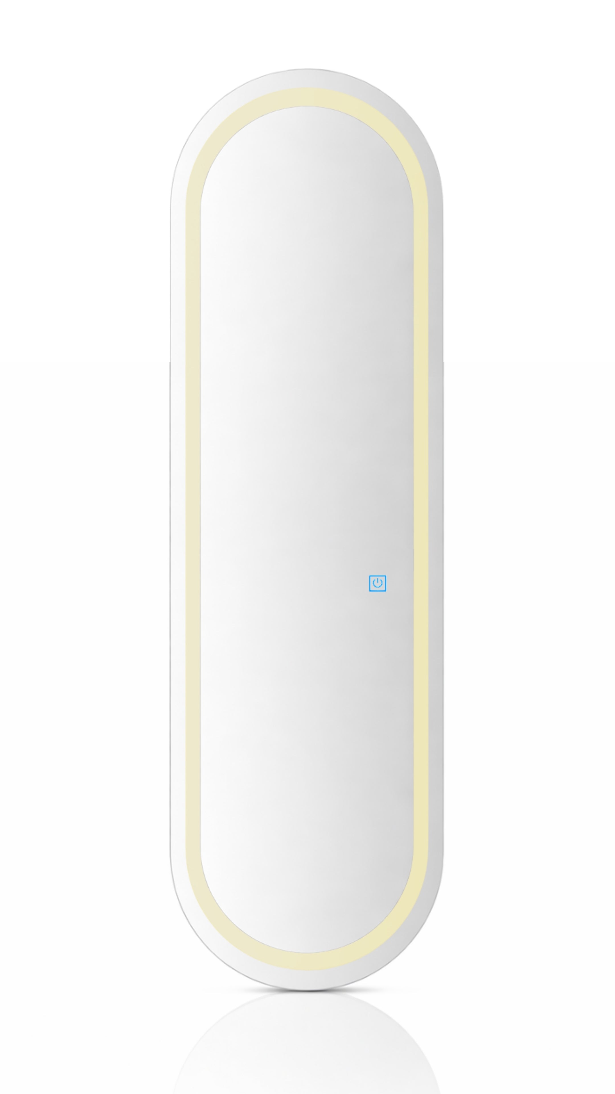 Espelho Oval LED Dimerizável Moldura Grande Corpo Inteiro