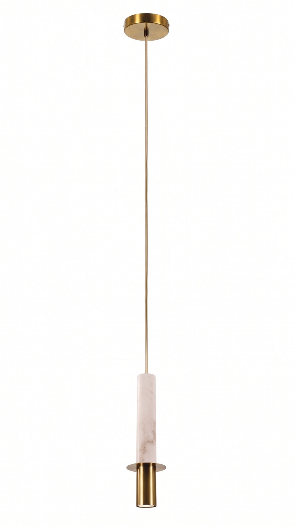 Luminária Pendente em Alabastro e Metal Cor Bronze