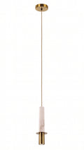 Luminária Pendente em Alabastro e Metal Cor Bronze