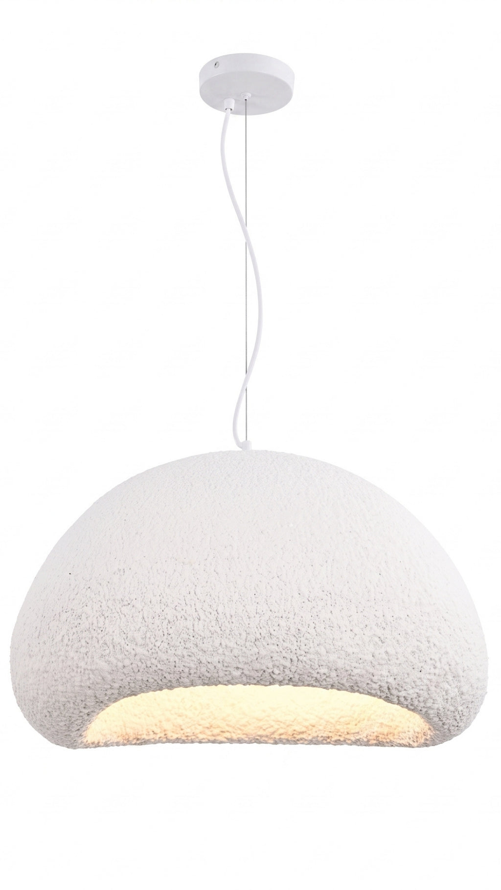 Luminária Pendente Teto Wabi-Sabi Resina Branca 40cm Bivolt