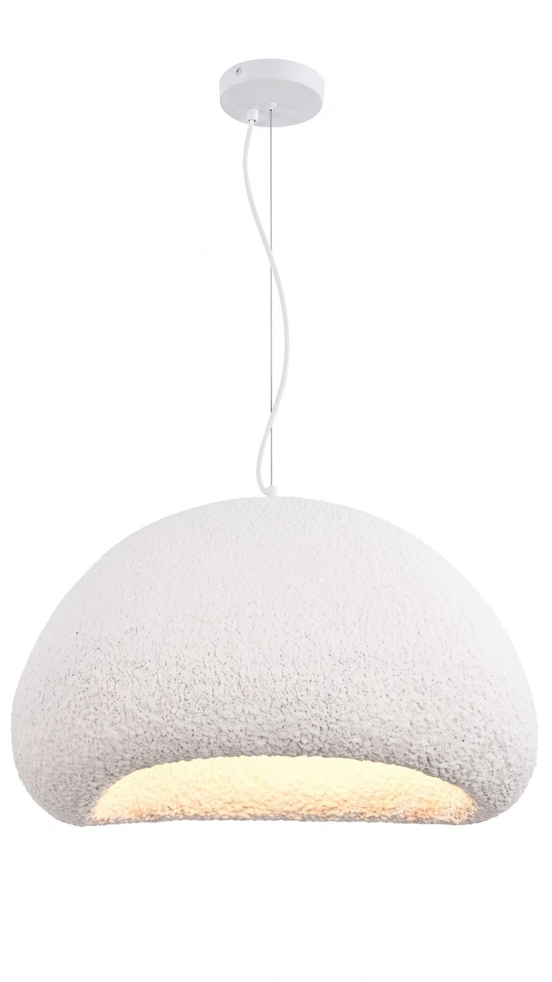 Luminária Pendente Teto Wabi-Sabi Resina Branca 40cm Bivolt