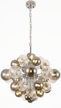 Lustre Bubble Jabuticaba Esfera de Vidro Transparente e Fume