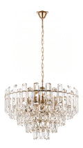 Lustre Pendente Cristal Legítimo Dourado 55cm Sala De Jantar