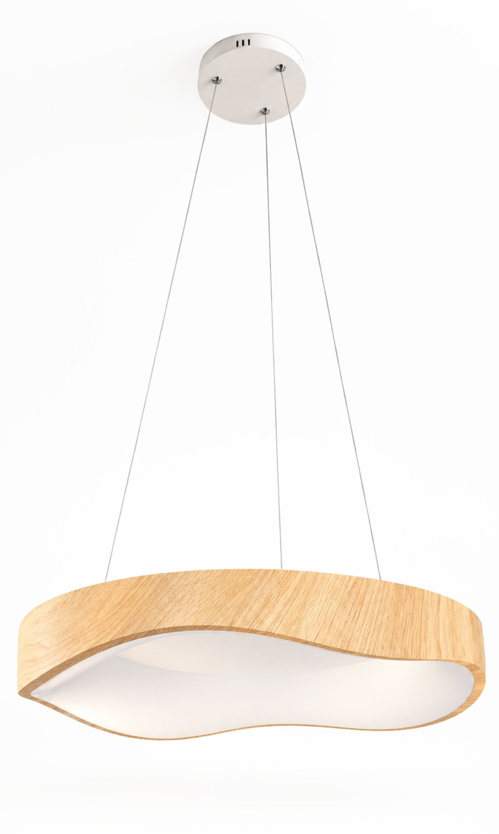 Pendente Led Luminária Orgânico Madeira Teto Mesa Bivolt