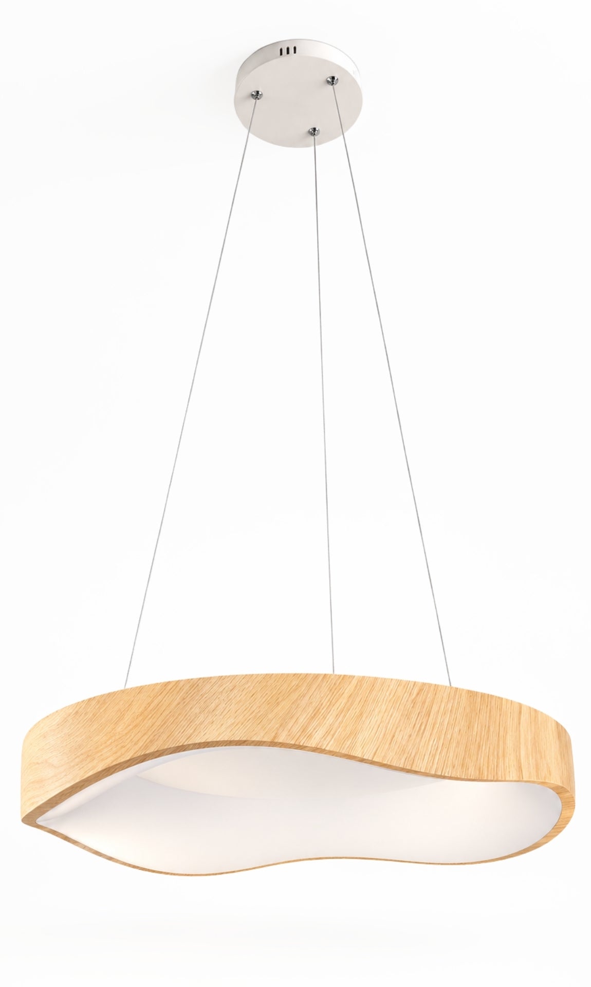 Pendente Led Luminária Orgânico Madeira Teto Mesa Bivolt