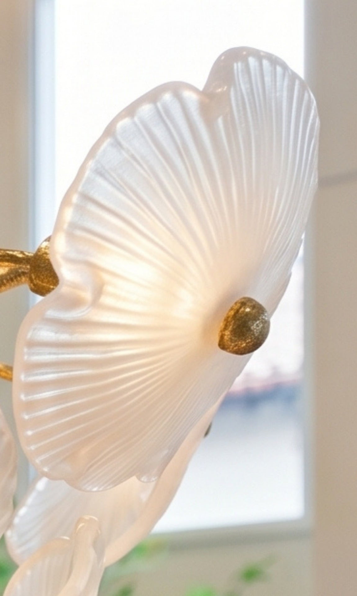 Lustre Pendente Vertical Fiore Di Murano Ouro Envelhecido