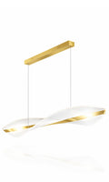 Pendente Lustre LED Moderno Espiral Dourado 100cm 48w