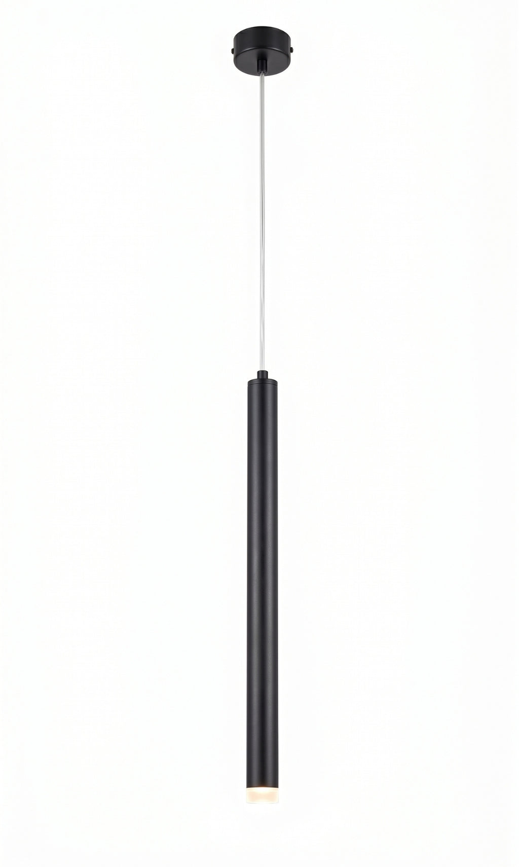 Luminária Pendente Led 5w Tubo Cilindro Preto 40cm 3000k