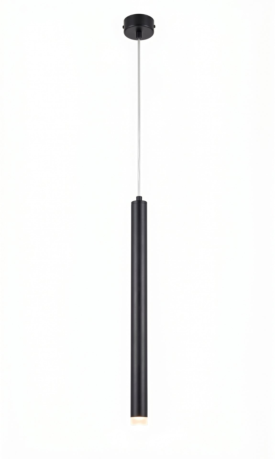 Luminária Pendente Led 5w Tubo Cilindro Preto 40cm 3000k