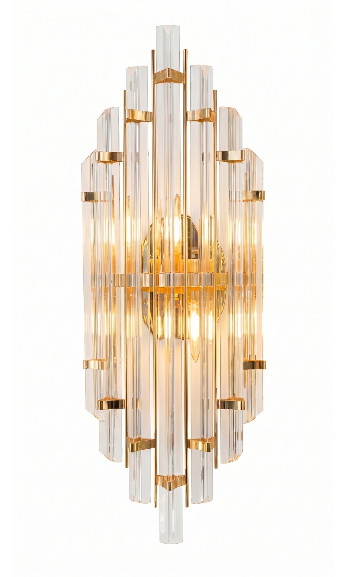 Luminária Parede Arandela Dourado Cristal K9 Prisma Luxo