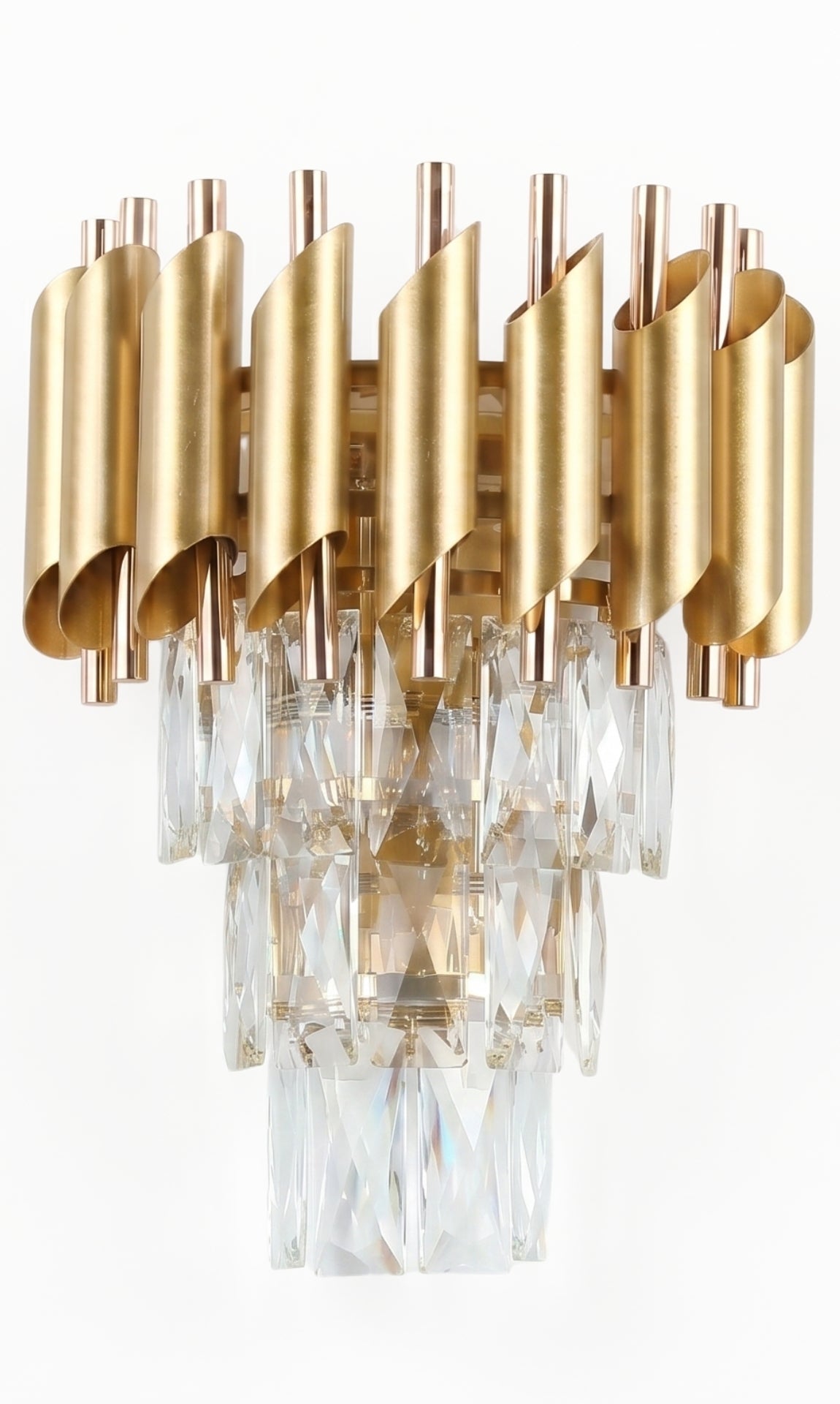 Arandela De Parede Cristal Legítimo Dourada Petit Couronne