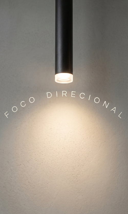 Luminária Pendente Led 5w Tubo Cilindro Preto 40cm 3000k