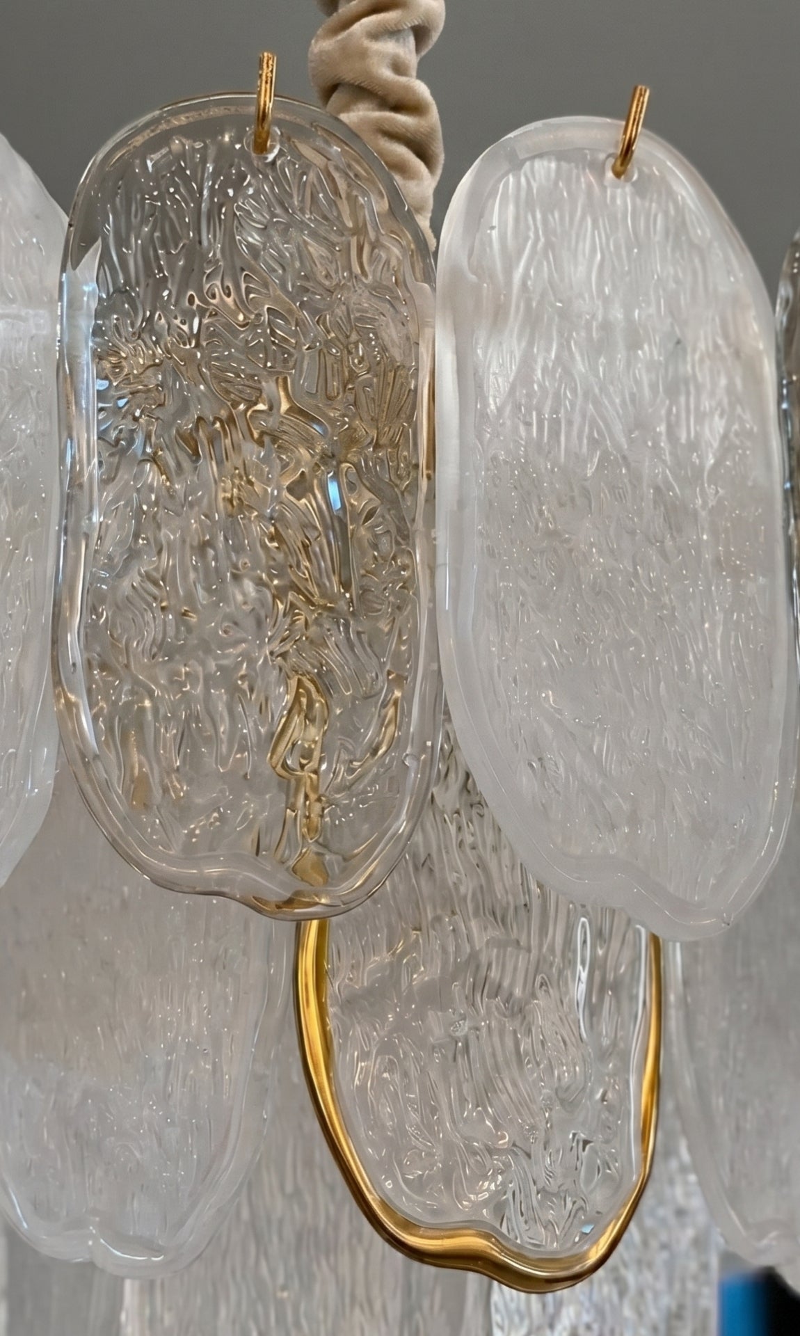 Lustre Murano Grand Petals Gold 80cm Cristal K9 Dourado Inox Luxo E14 Sala Jantar
