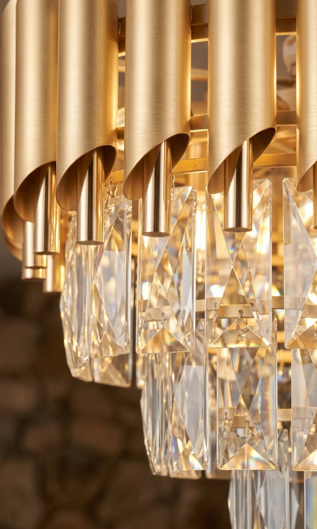 Lustre Pendente Cristal Legítimo Dourado Couronne D'or II