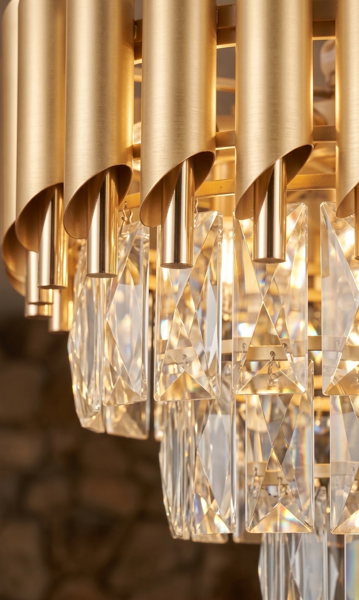 Lustre Pendente Cristal Legítimo Dourado Couronne D'or II