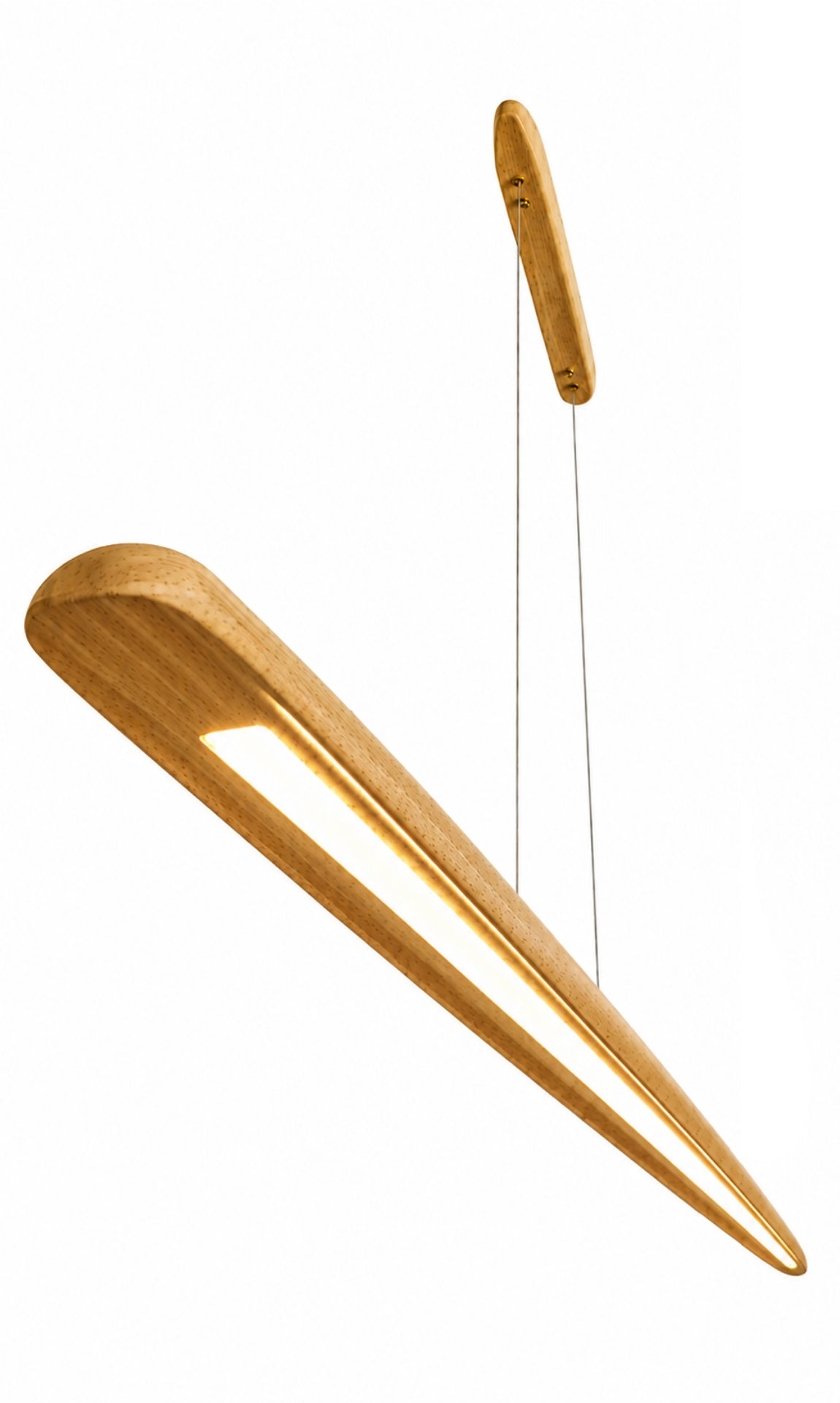Pendente Linear Madeira Louro Freijó 150cm LED 24W Legna Milano Gourmet Bancada