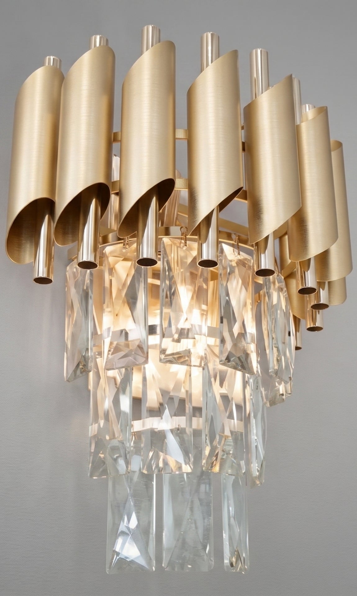 Arandela De Parede Cristal Legítimo Dourada Petit Couronne