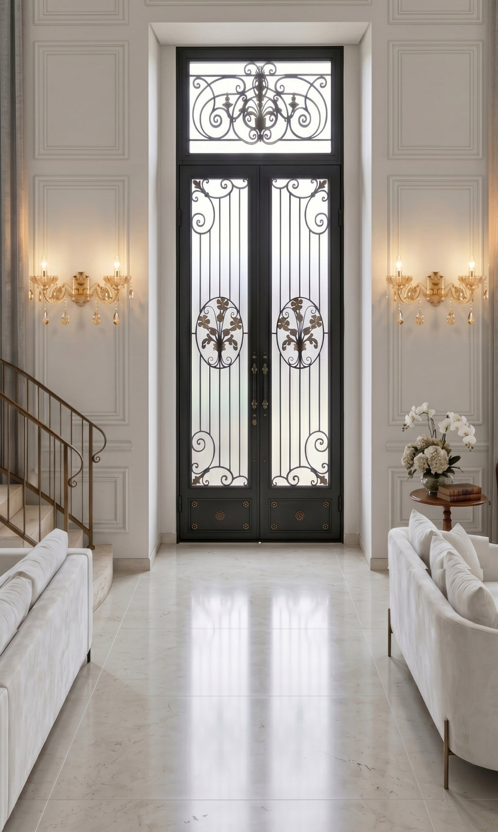 Arandela De Parede Cristal K9 Âmbar Hanôver III Candelabro 2 Braços