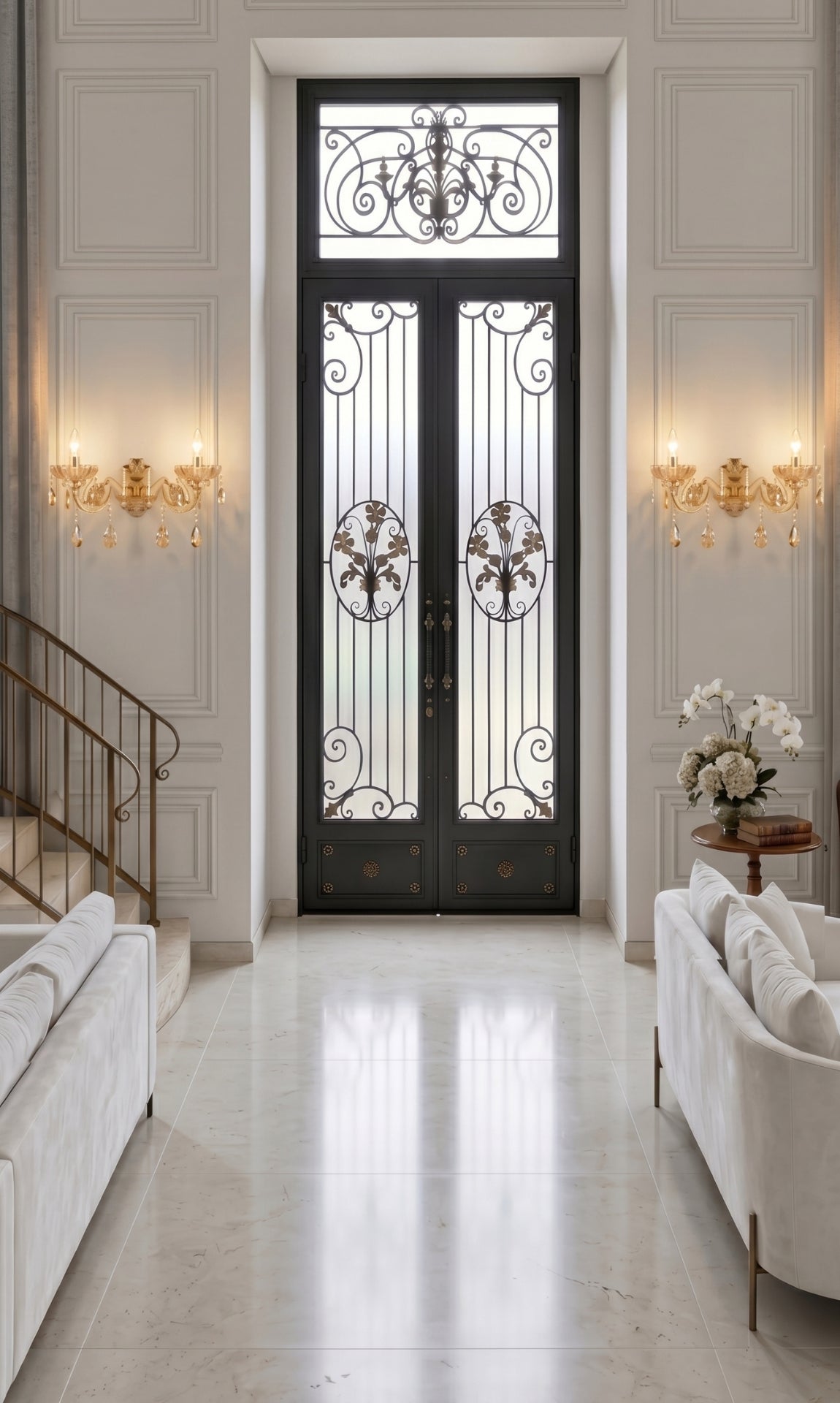 Arandela De Parede Cristal K9 Âmbar Hanôver III Candelabro 2 Braços