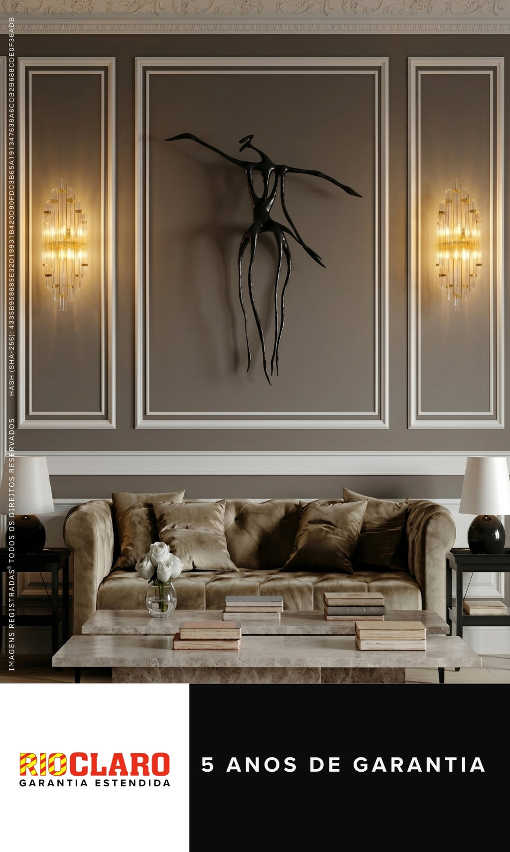 Luminária Parede Arandela Dourado Cristal K9 Prisma Luxo