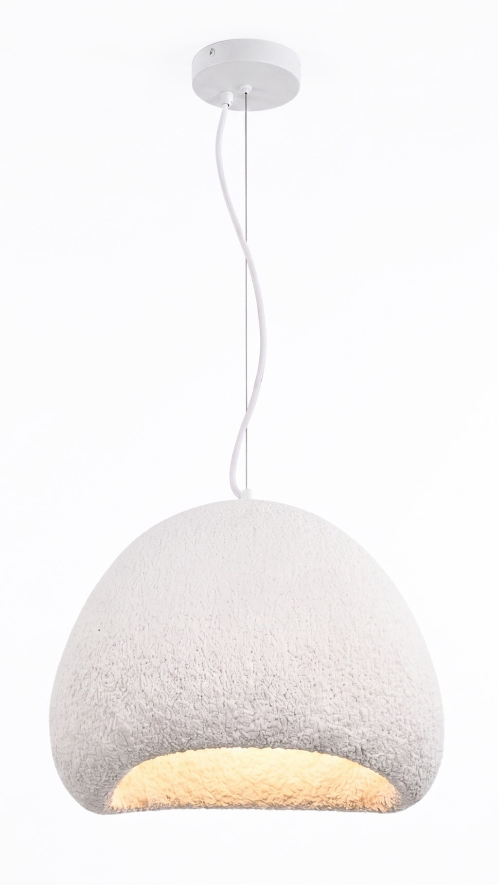 Luminária Pendente Wabi-Sabi Resina Branca 30cm Bivolt E27