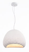 Luminária Pendente Wabi-Sabi Resina Branca 30cm Bivolt E27