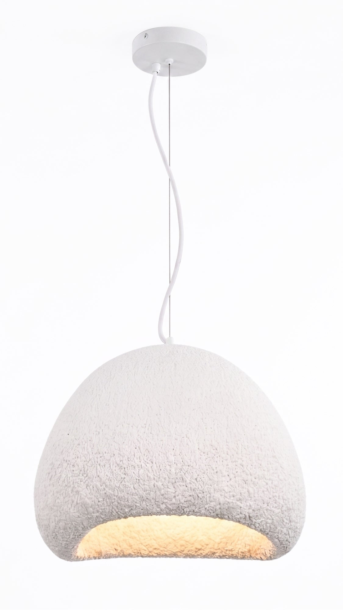 Luminária Pendente Wabi-Sabi Resina Branca 30cm Bivolt E27