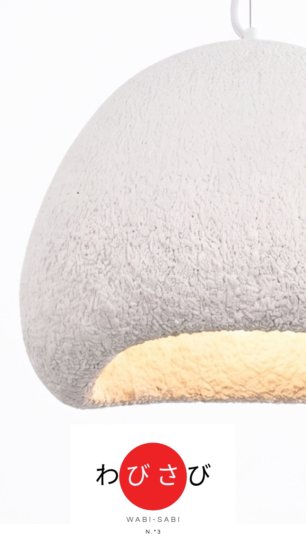 Luminária Pendente Wabi-Sabi Resina Branca 30cm Bivolt E27