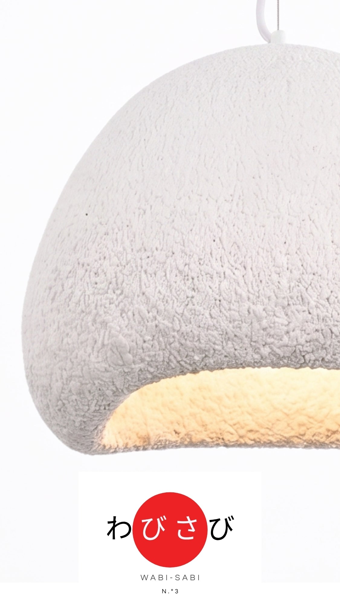 Luminária Pendente Wabi-Sabi Resina Branca 30cm Bivolt E27