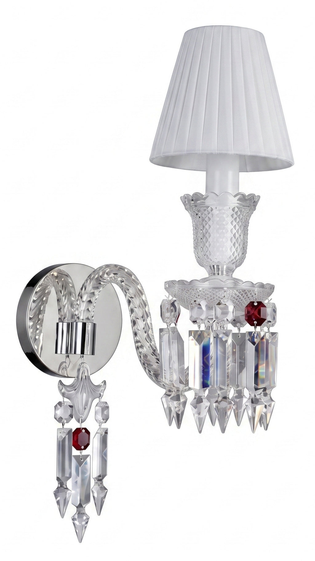 Arandela Tocha De Cristal Legítmo Estilo Baccarat Rouge N2 Bivolt