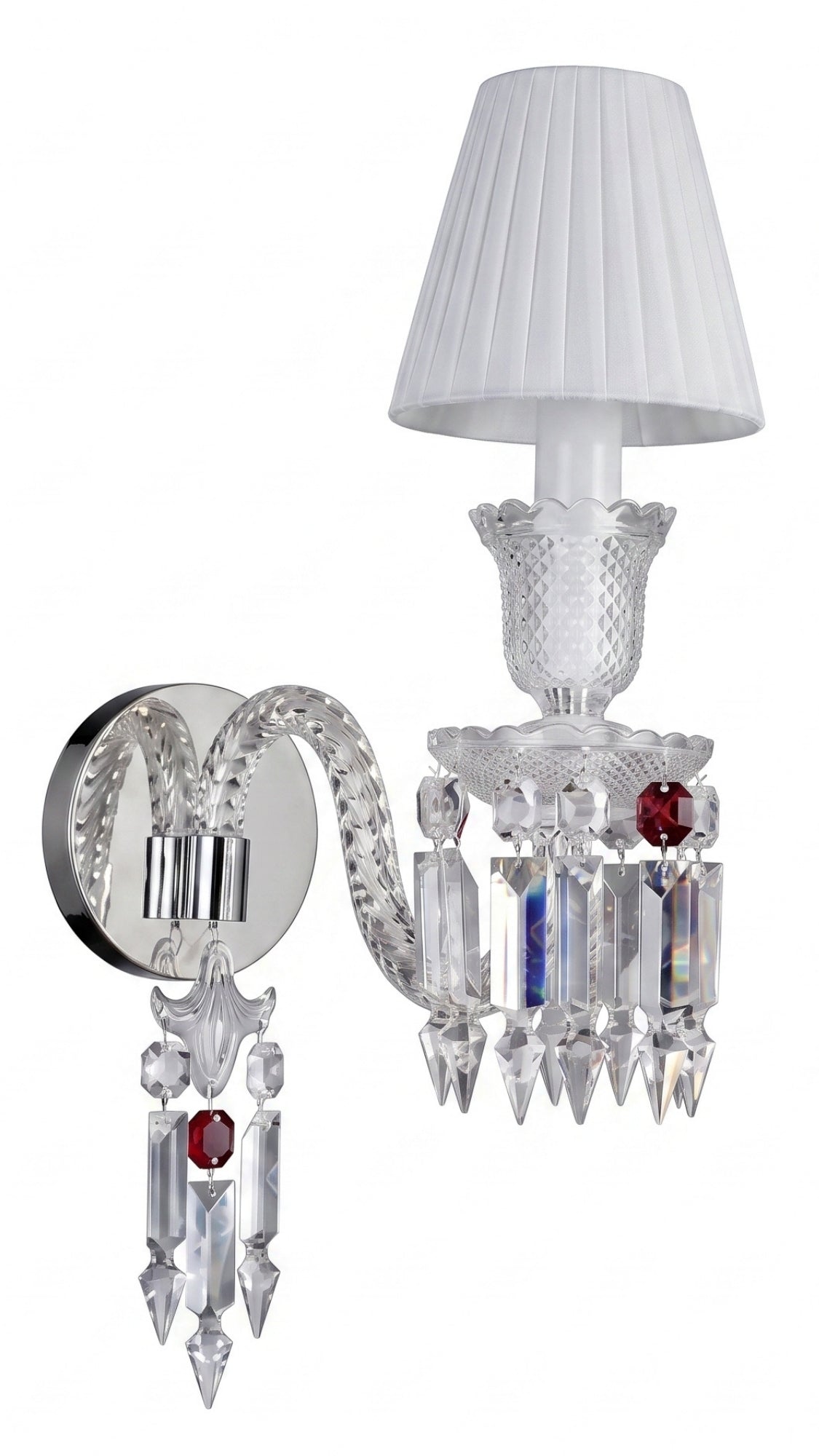 Arandela Tocha De Cristal Legítmo Estilo Baccarat Rouge N2 Bivolt