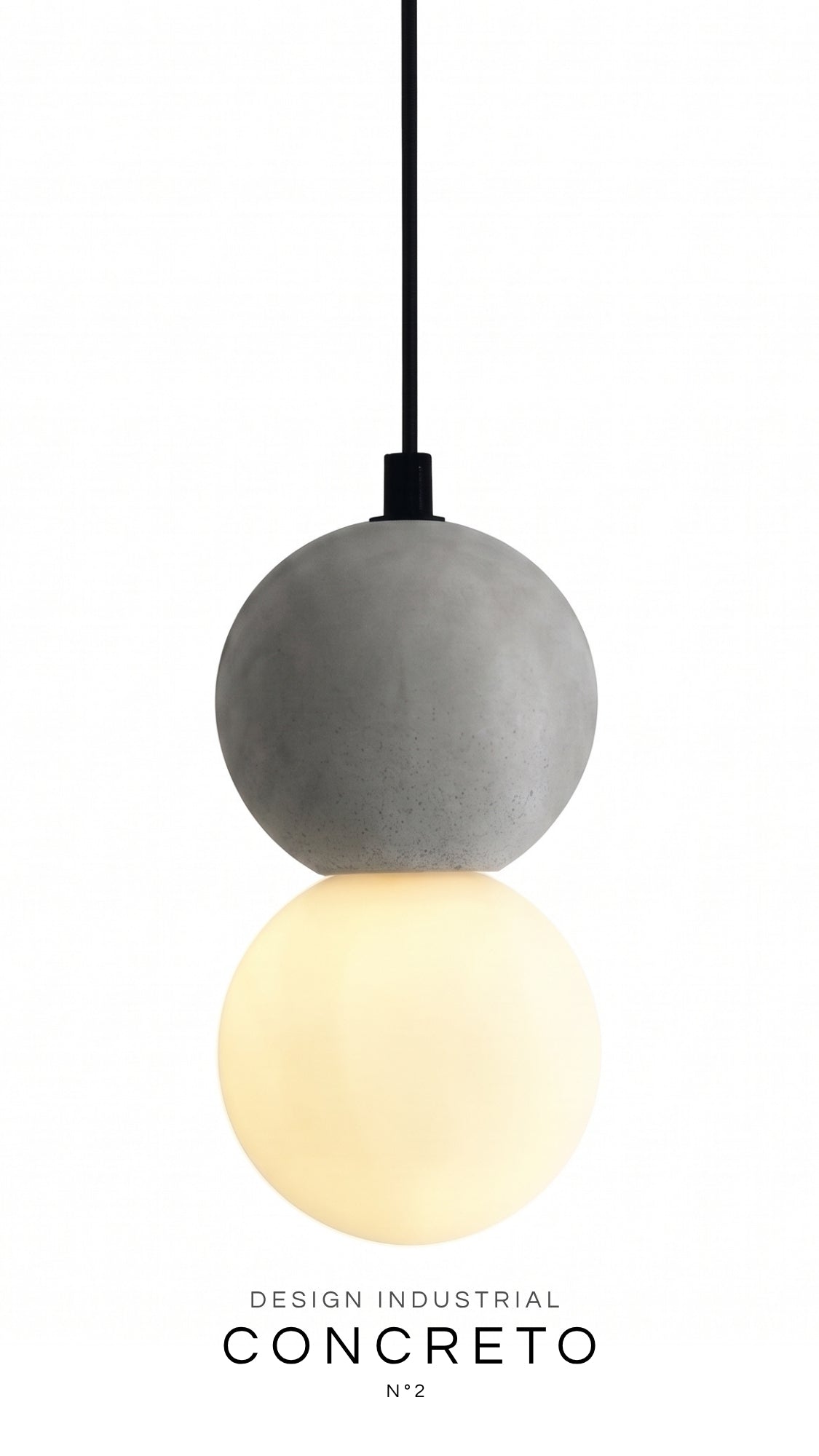 Luminária Pendente Design Industrial Concreto N°2 G9 Bivolt Globo