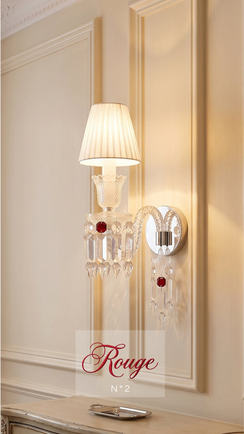 Arandela Tocha De Cristal Legítmo Estilo Baccarat Rouge N2 Bivolt
