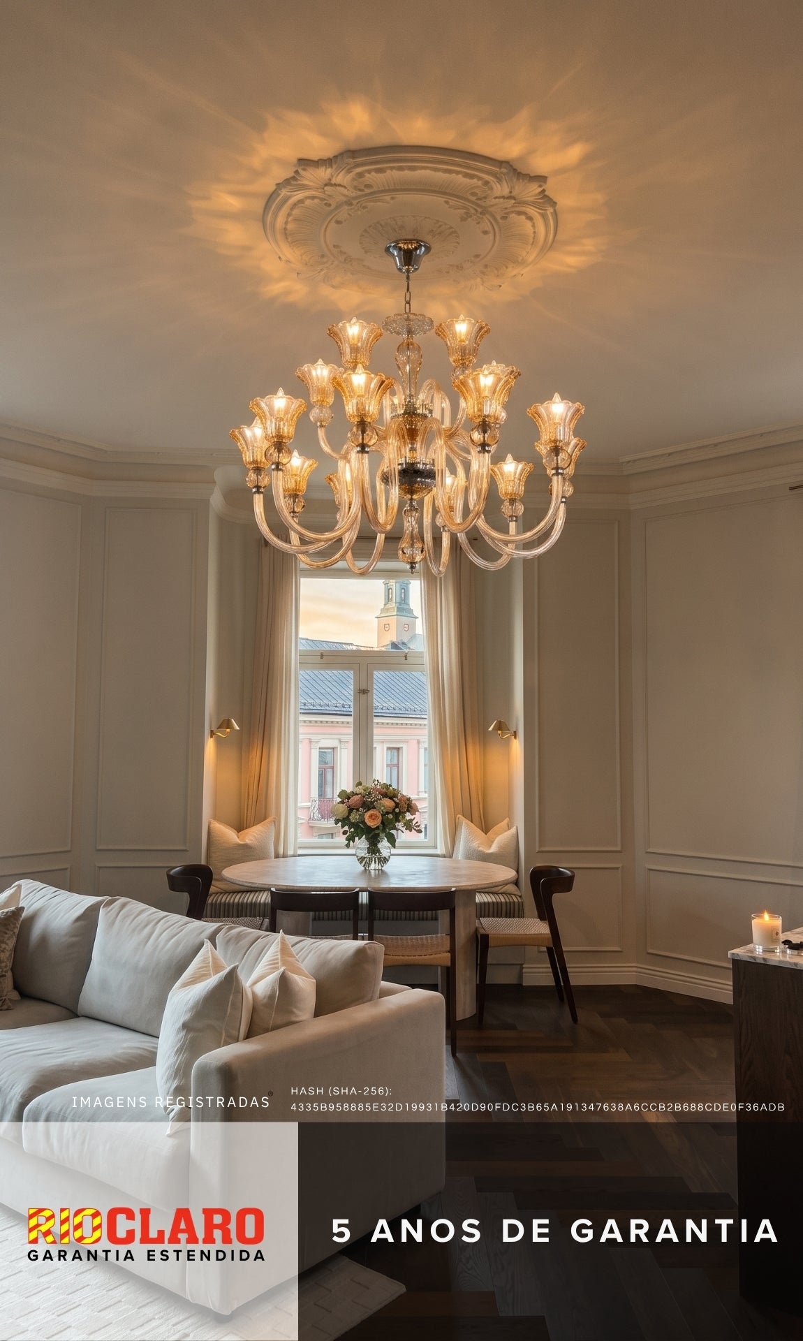 Lustre Candelabro De Cristal Luxuoso Ambar Com 15 Braços