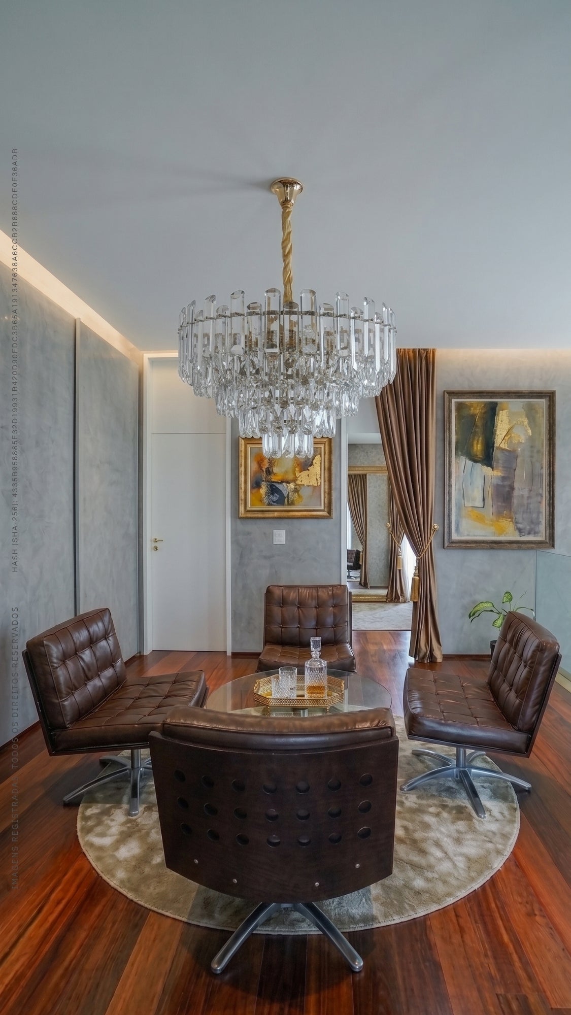 Lustre Pendente Cristal Legítimo Dourado 55cm Sala De Jantar