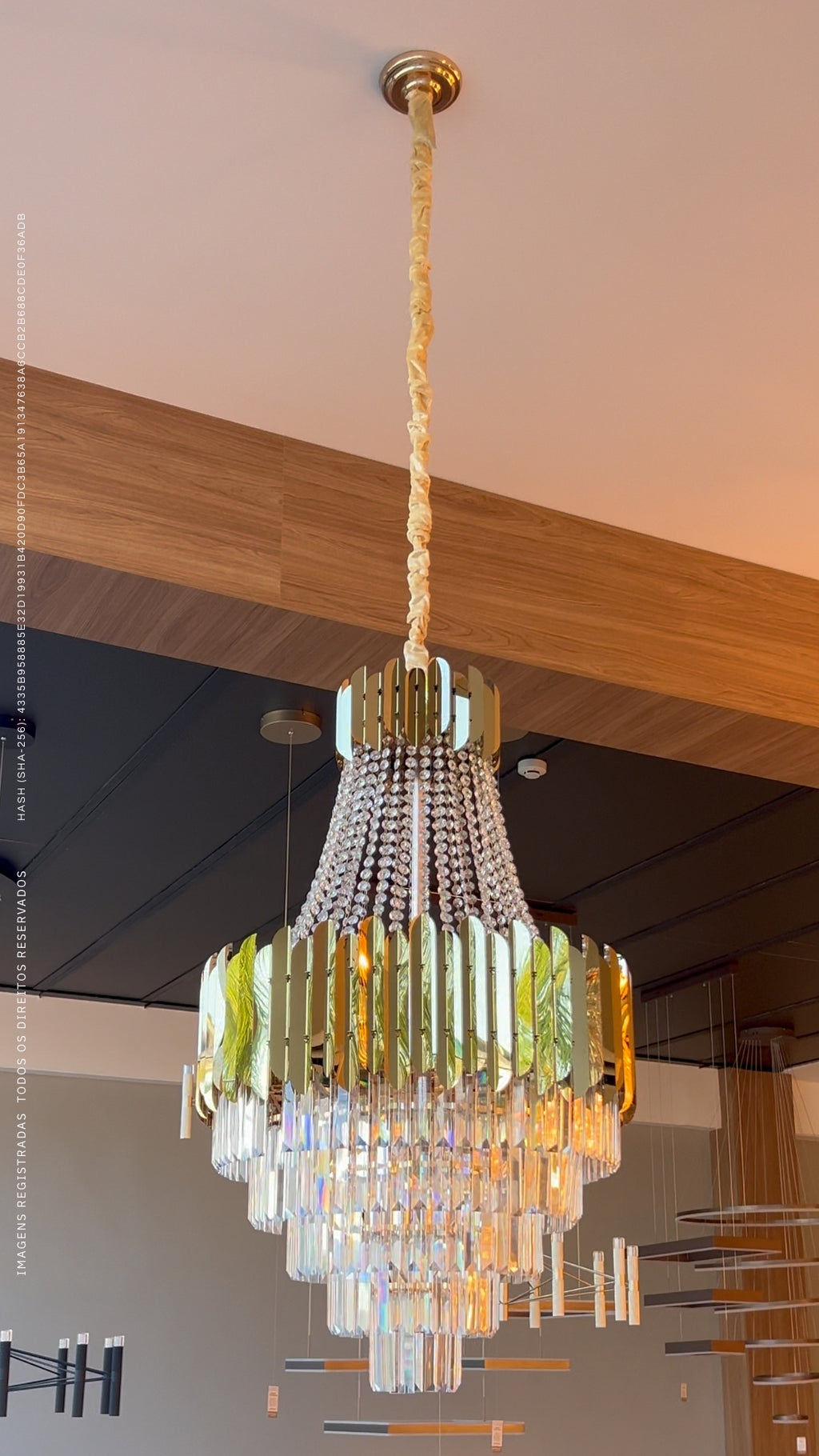 Lustre Pendente De Cristal Legítimo Imperial Dourado