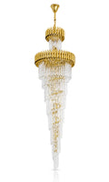 Lustre Cristal ZÉNITH CASCADE CHADELIER 180cm Pé Direito Duplo Sala Escada Hall