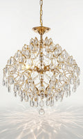 Lustre Pendente Cristal Chandelier Prism Crystal Ouro 18k Bivolt