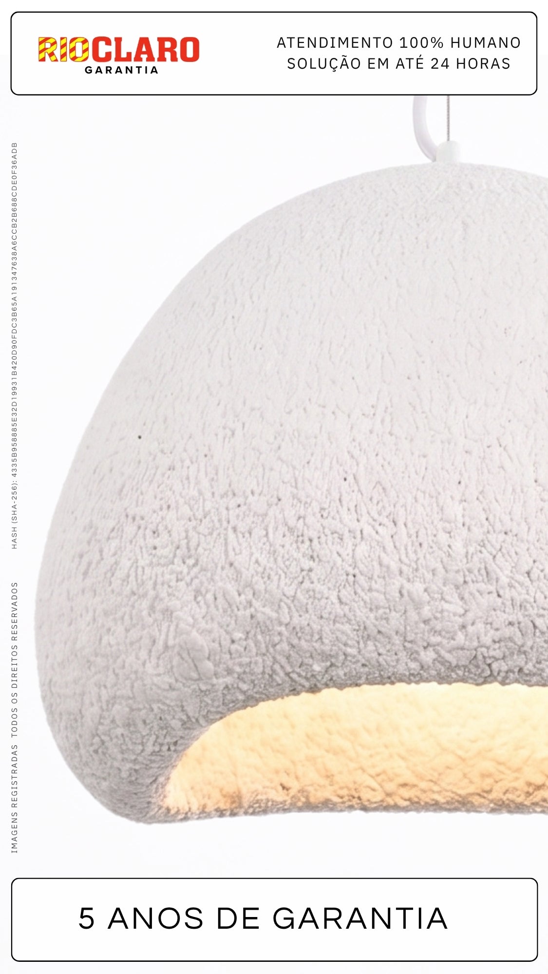 Luminária Pendente Wabi-Sabi Resina Branca 30cm Bivolt E27