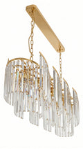 Lustre Pendente De Cristal Dourado Bright Crystal Horizontal