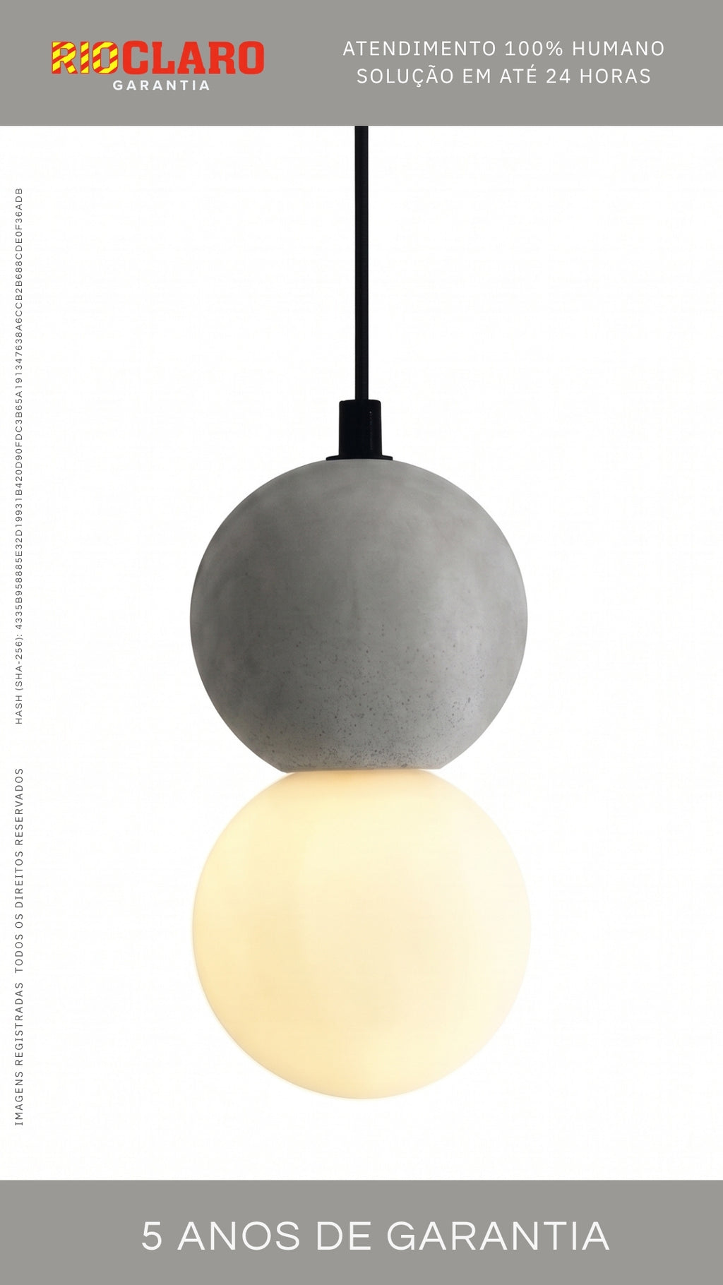 Luminária Pendente Design Industrial Concreto N°2 G9 Bivolt Globo