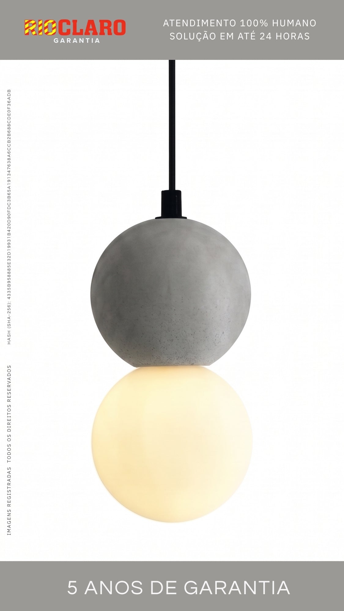 Luminária Pendente Design Industrial Concreto N°2 G9 Bivolt Globo
