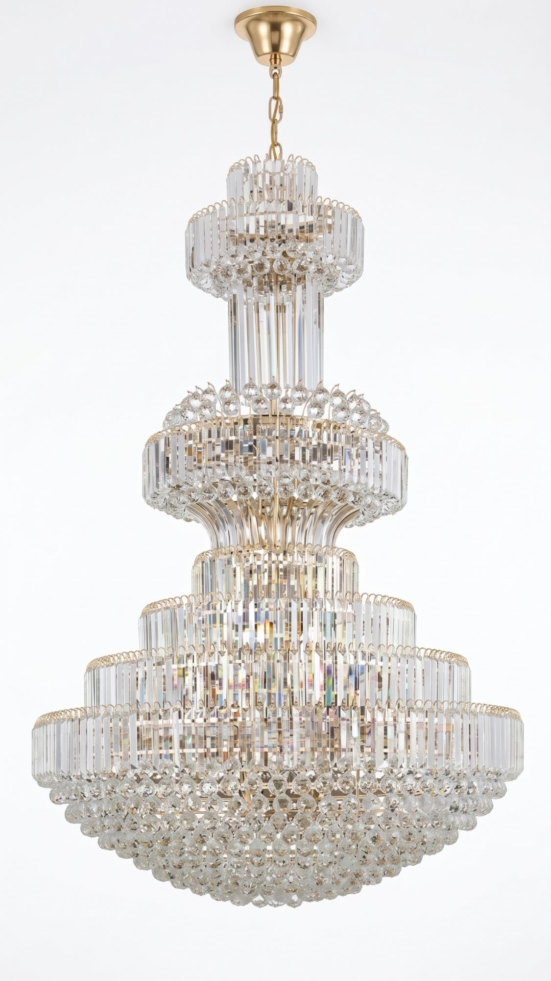 Lustre Imperial Clássico Cristal Legítimo Escada Mansão 44 Lâmpadas Bivolt