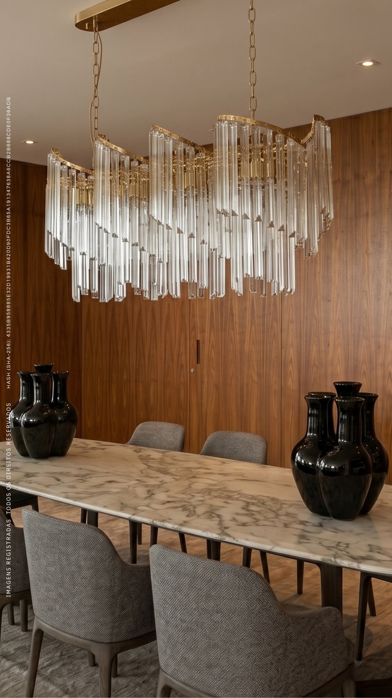 Lustre Pendente De Cristal Dourado Bright Crystal Horizontal